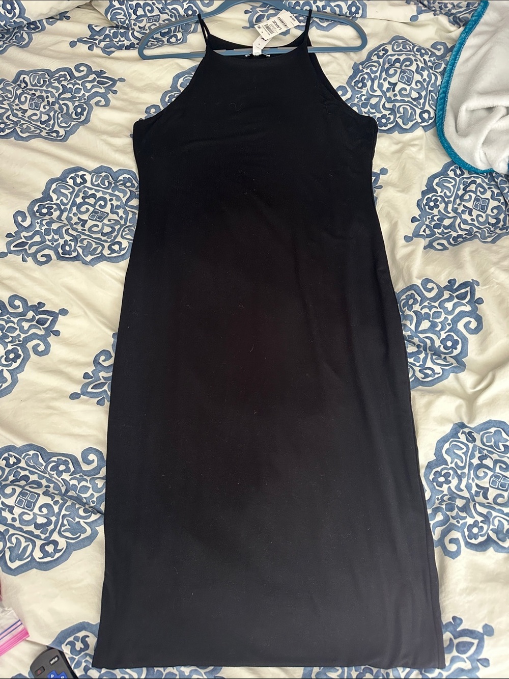 Bar III Black Midi Halter Sheath Dress